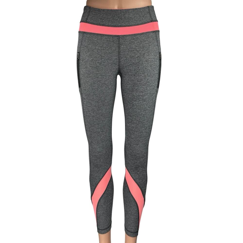 Lululemon Women's Gray Pink Colorblock Yoga Athletic Leggings Pants Size 4